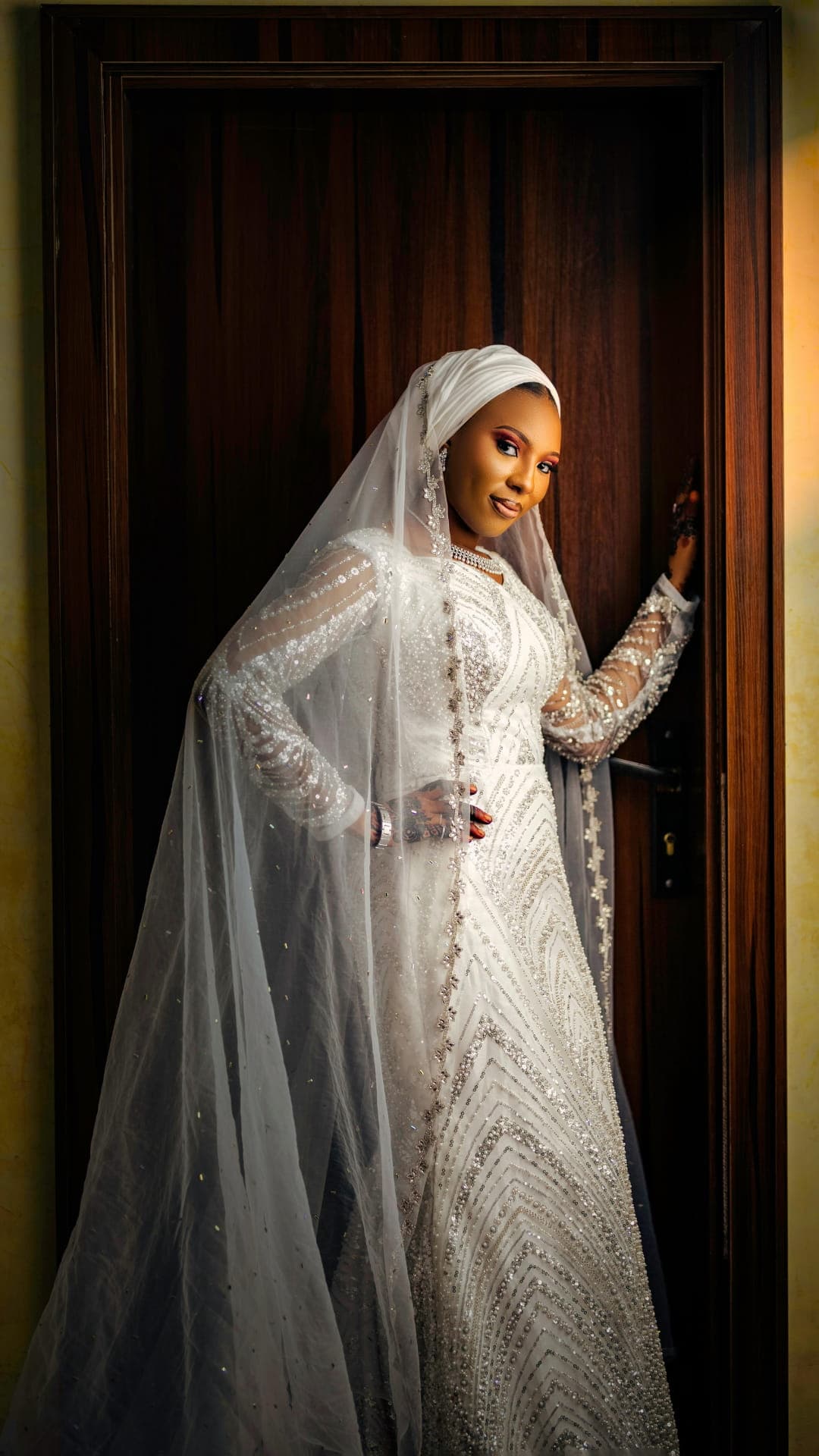 Northern bride in white gown